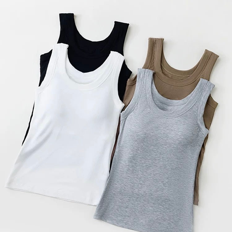 Paris Plus Size Built-In Bra Tank Top